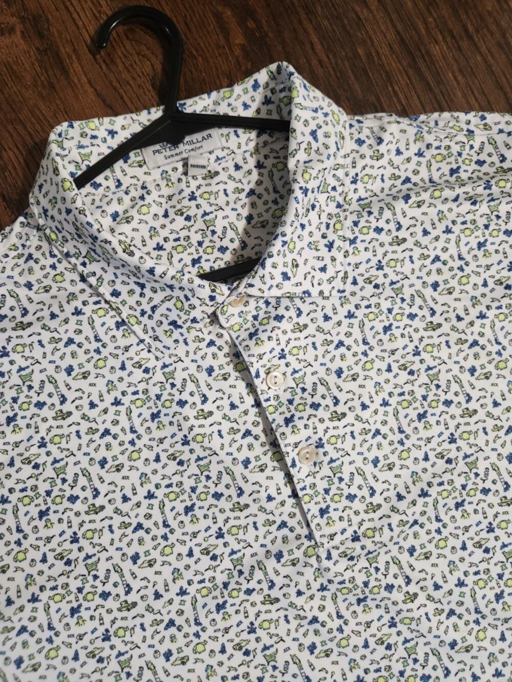Peter Millar Summer Comfort Performance Polo Shirt All-over ATX Print Men’s XL